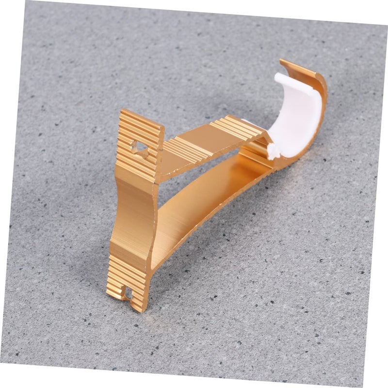 2Pcs Gold Alloy Curtain Rod Brackets Sturdy Mounting Holder For Roman Pole - Image 3