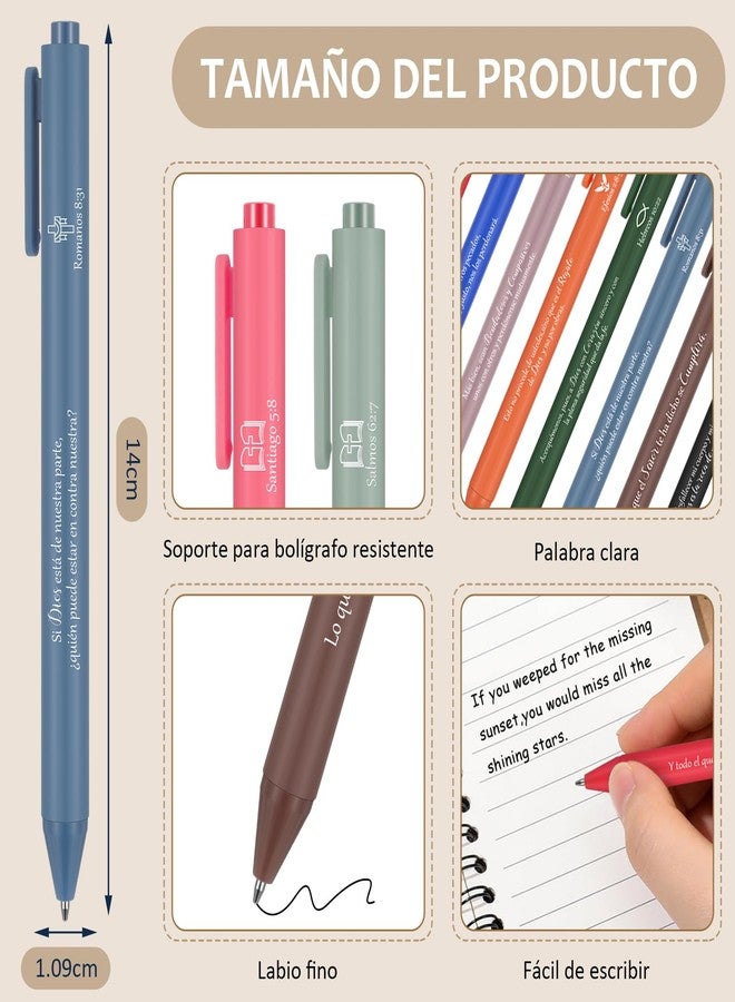 Supervitae 50 Pcs Christian Gift Pens Spanish Mother's Day Church Bible Verse Ballpoint Boligrafo Inspirational Quote Regalos Cristianos En Espanol for Hispanic Church women Nurse Mother(Dark Color) - Image 2