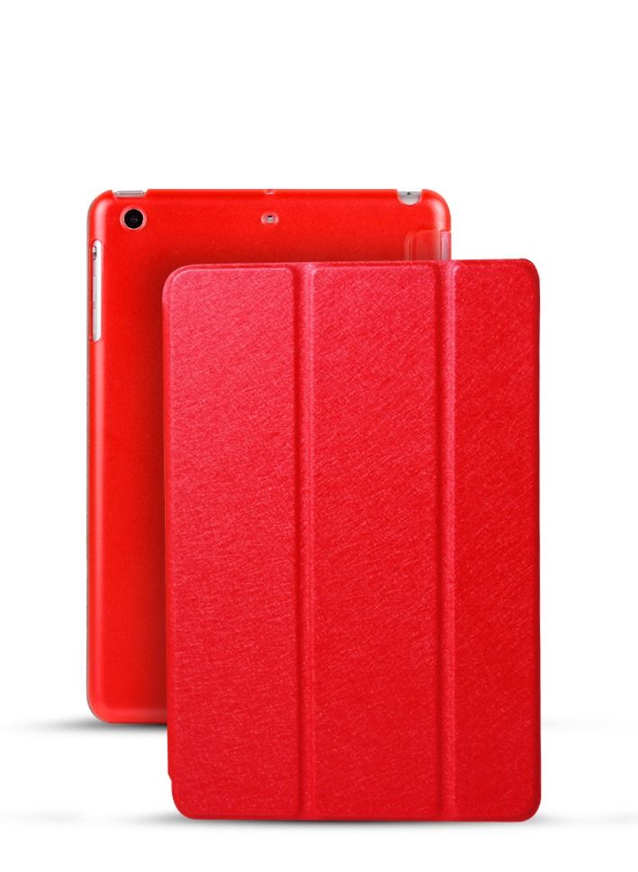 Loquat Three Fold Smart Protective Case For Red iPad