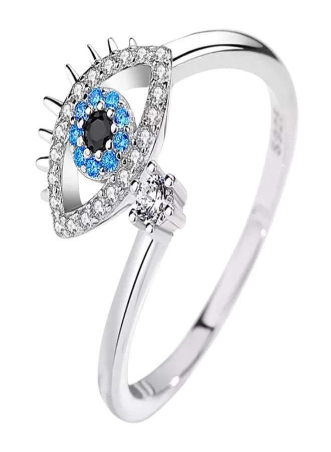 SALTY Anti Tarnish Cute Evil Eye Finger Ring for Women | Adjustable Fancy Jewellery Design | Latest Fashion Accessories for Girls | Minimal Jewelry | Ideal for Gifting | Marriage, Birthday | Gift for Valentine Day - Image 1