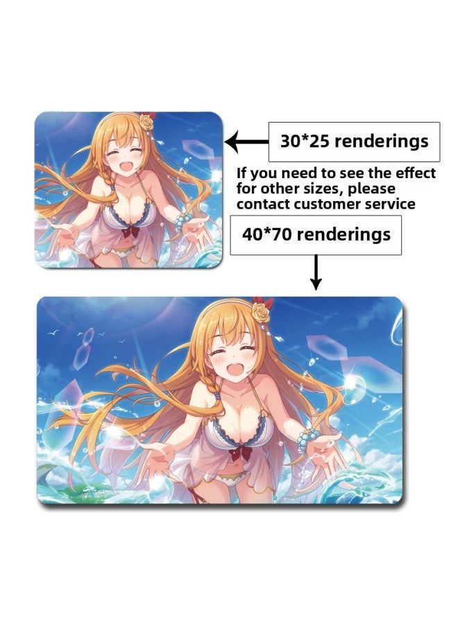 Anime Mouse Pad Computer Game Office Desk Mat Joan Of Arc Saber Secondary-Color:100*50*0.3 [lock Edge]]-Pattern:Percolim - Image 1