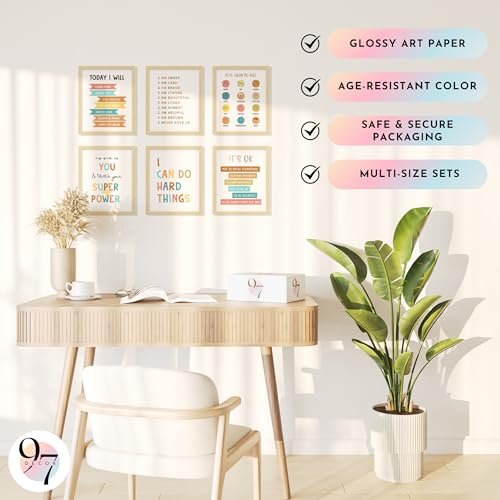 97 DECOR Kids Affirmation Wall Decor - Positive Affirmations for Kids Decor, Affirmation Art Prints Nursery Pictures, Colorful Inspirational Quotes Posters for Classroom Playroom Decor (8x10 UNFRAMED) - Image 5