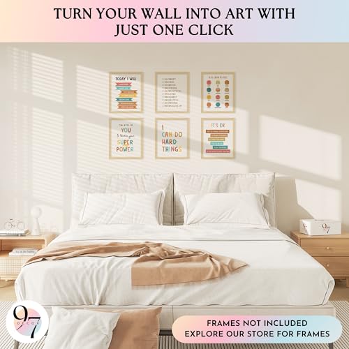 97 DECOR Kids Affirmation Wall Decor - Positive Affirmations for Kids Decor, Affirmation Art Prints Nursery Pictures, Colorful Inspirational Quotes Posters for Classroom Playroom Decor (8x10 UNFRAMED) - Image 3