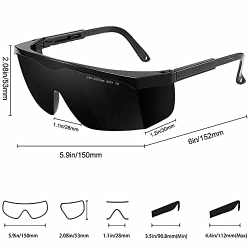 MOZEEDA IPL190nm to 2000nm Laser Safety Glasses , UV Blocking Laser Glasses Eye Protection Protective Goggles Eyewear for Hair Removal Treatment and Laser Cosmetology Operator Eye Protection Adjustable Temple - Image 5