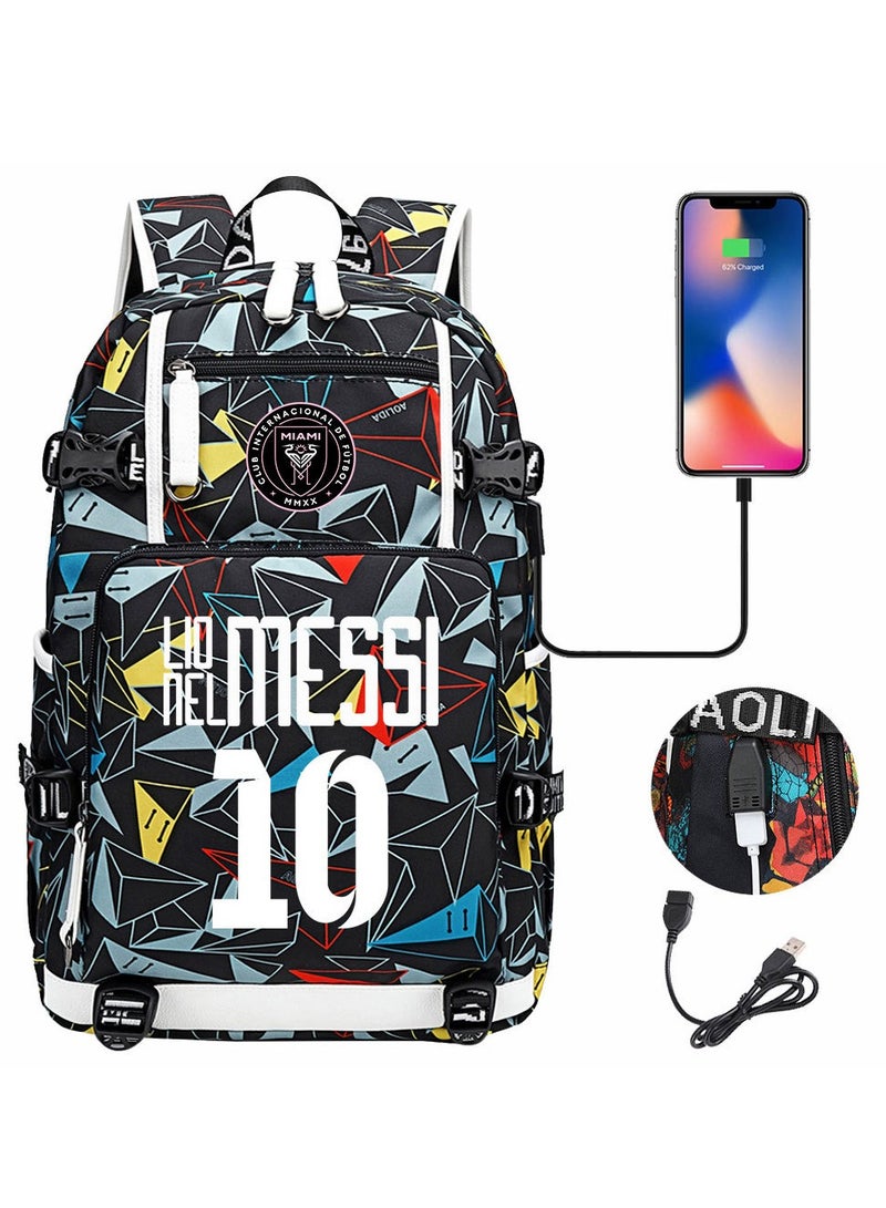 Sports Football Star Printed Youth Leisure Travel Backpack