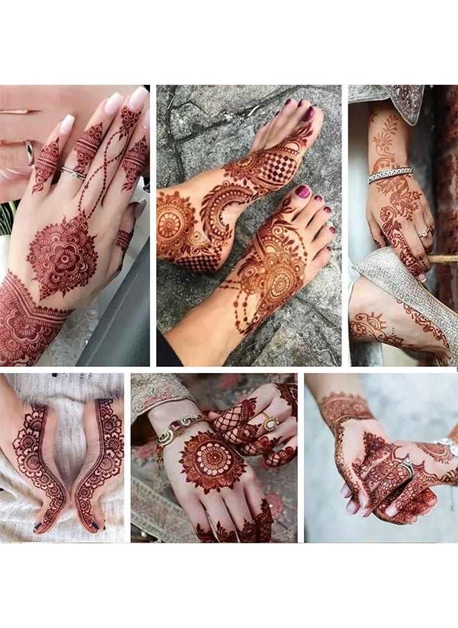 HS - 9-Piece Henna Hand Waterproof Temporary Semi-Permanent Stickers For Body Arm Hand Festival Show Party Makeup - Image 1