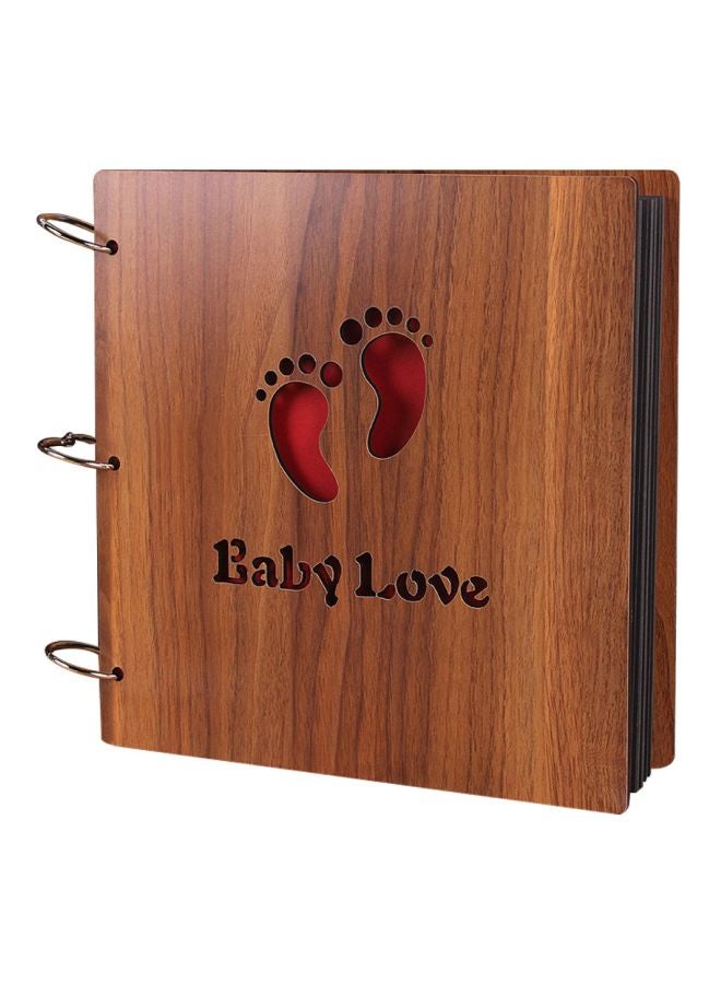 Baby love Wooden Cover Photo Album Brown 26x26centimeter - Image 1