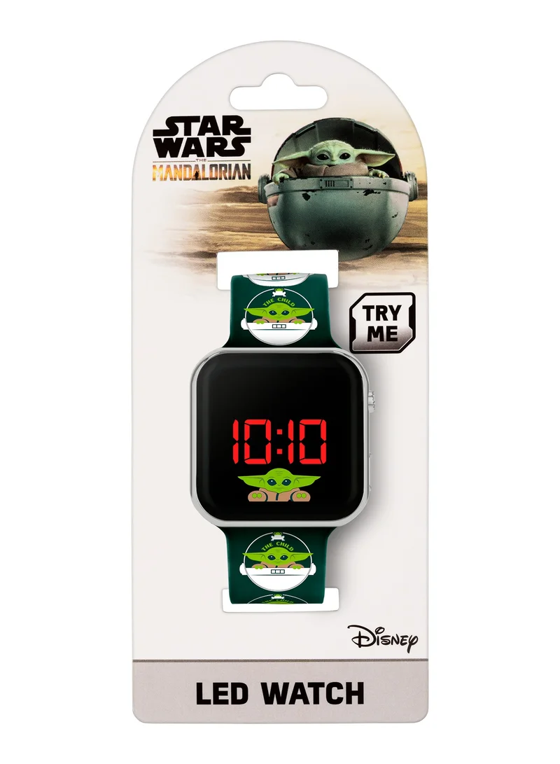 STAR WARS Star Wars Boys LED watch Watch Black & green printed Silicone Strap, MNL4034ARG