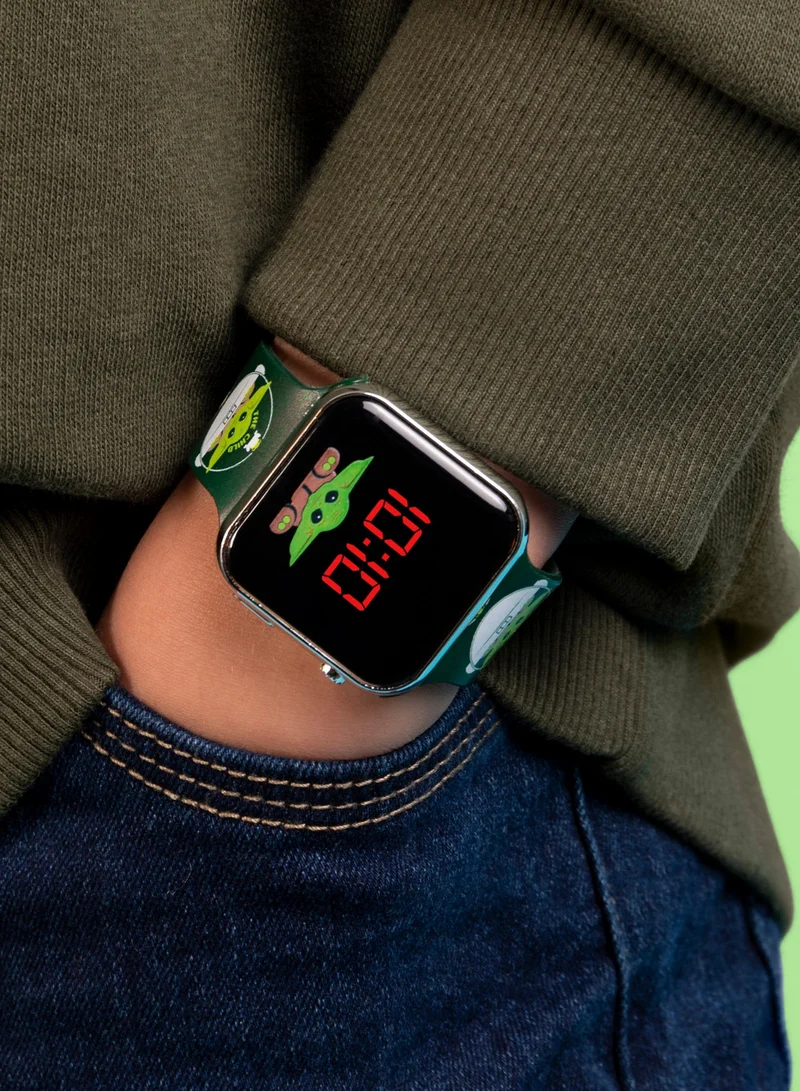STAR WARS Star Wars Boys LED watch Watch Black & green printed Silicone Strap, MNL4034ARG