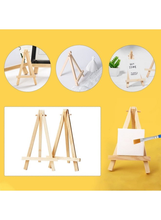 KABEER ART Mini Wood Display Easel Natural Craft Table Stand 6 inch x 4.5 inch Set of 2 Piece (Small) - Image 3