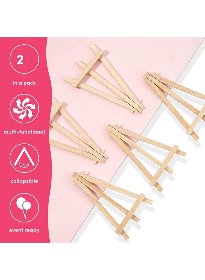 KABEER ART Mini Wood Display Easel Natural Craft Table Stand 6 inch x 4.5 inch Set of 2 Piece (Small) - Image 5