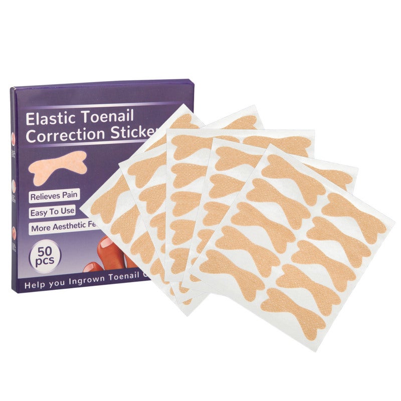 EELHOE 50pcs Ingrown Toenail Correction Patch Good Adhesion Elastic Breathable Toenail Correction Sticker Set - Image 1
