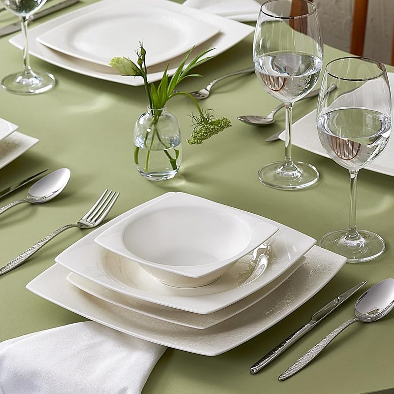 KARACA New Flava 24 Piece Porcelain Dinnerware Set for 6 People, Elegant Porcelain Dishware with Dinner, Pasta, Side Plates, Bowls, Kitchen Essentials Durable, Resistant, Ideal for Dinner Serving - Image 1