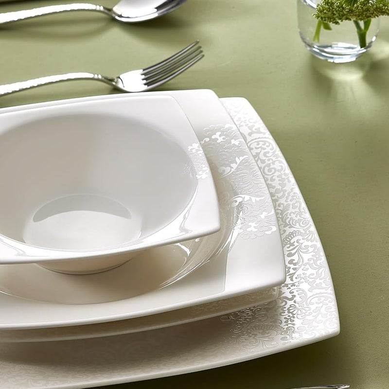 KARACA New Flava 24 Piece Porcelain Dinnerware Set for 6 People, Elegant Porcelain Dishware with Dinner, Pasta, Side Plates, Bowls, Kitchen Essentials Durable, Resistant, Ideal for Dinner Serving - Image 5