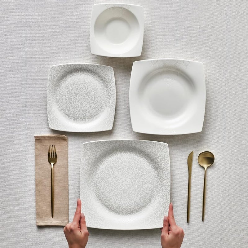KARACA New Flava 24 Piece Porcelain Dinnerware Set for 6 People, Elegant Porcelain Dishware with Dinner, Pasta, Side Plates, Bowls, Kitchen Essentials Durable, Resistant, Ideal for Dinner Serving - Image 3
