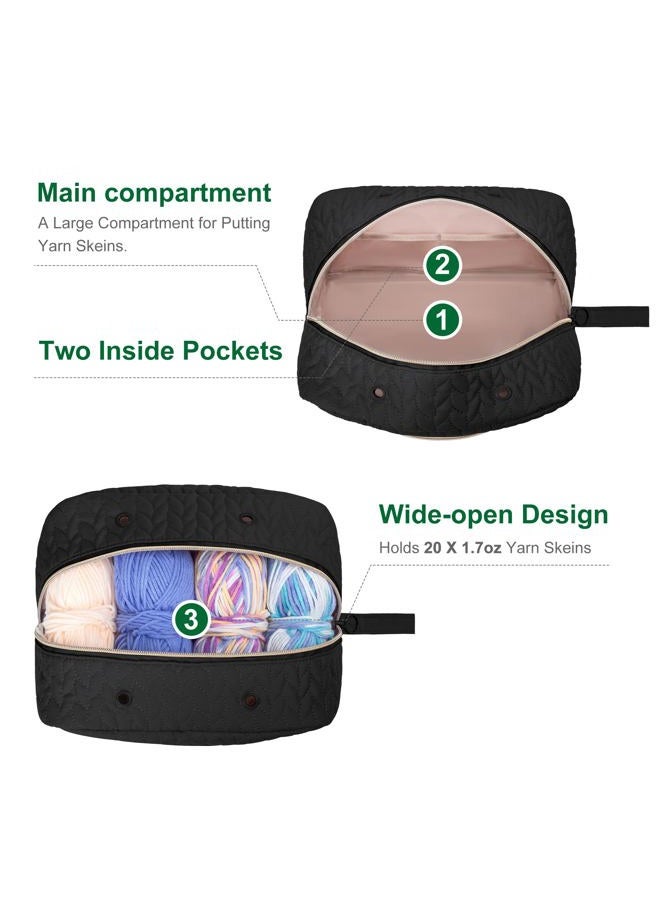 KarSyon Crochet Bag Yarn Bag Storage Organizer Knitting Bag For Crocheting Accessories Crochet Hook Case Gifts For Crafters (Purple) - Image 2