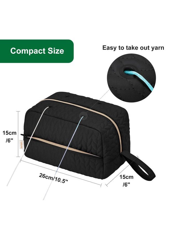 KarSyon Crochet Bag Yarn Bag Storage Organizer Knitting Bag For Crocheting Accessories Crochet Hook Case Gifts For Crafters (Purple) - Image 5