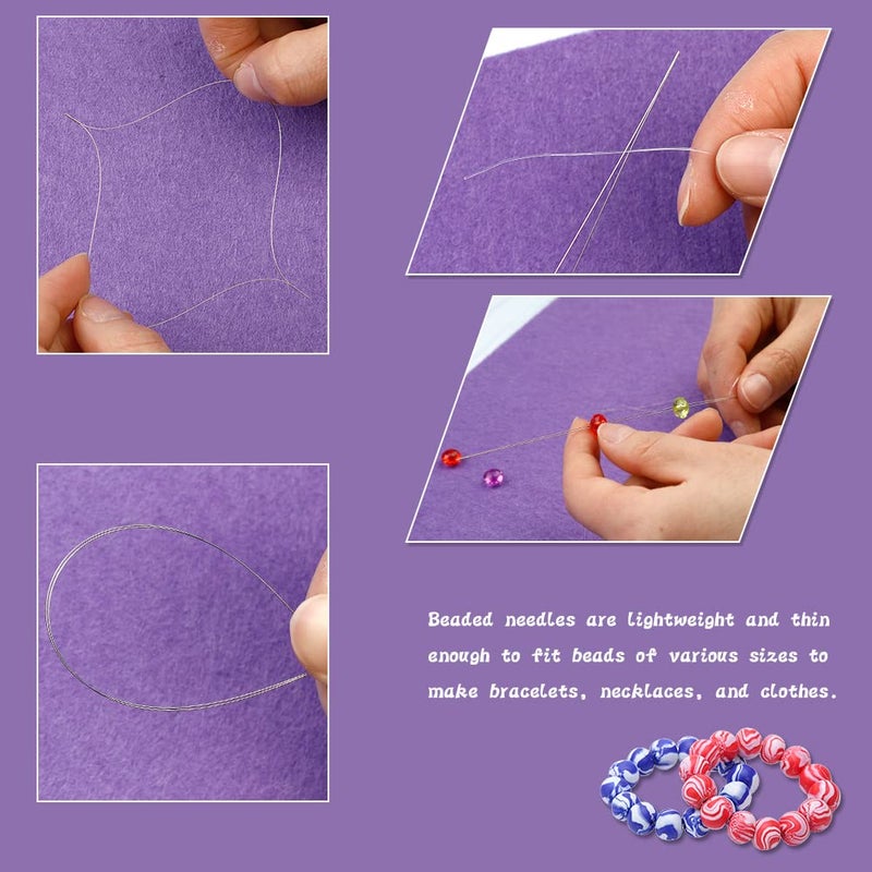 kdafio 58 Pcs Beading Needles for Jewelry Making, Big Eye Beading Needles Ultra-Thin Stainless Steel Craft Seed Bead Needles, Flexible Eye, Perfect for Beading, Embroidery & DIY Crafts - Image 4