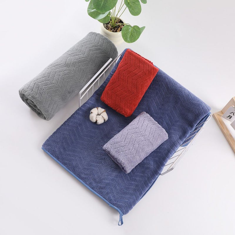 Dark Gray Thickened Coral Hand Towel Soft Absorbent Lint Free Quick Drying - Image 2