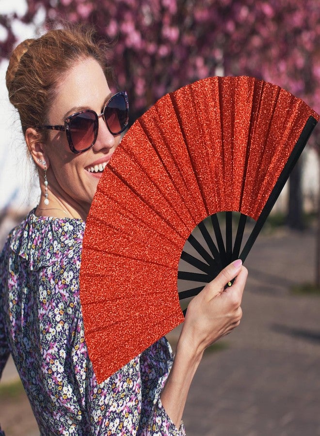 YOIYINI Line Dance Popping Fan,13 Inches Clacking Fans for Line Dancing,Boots on The Ground Hand Fan,Popping Fans for Line Dancing,Music Festivals,Carnival,Disco, Party (Red Glitter) - Image 5