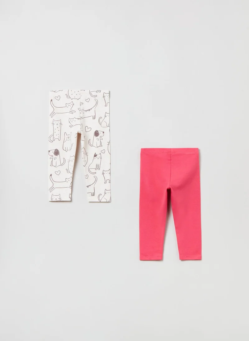 Ovs Two-pack leggings in stretch cotton