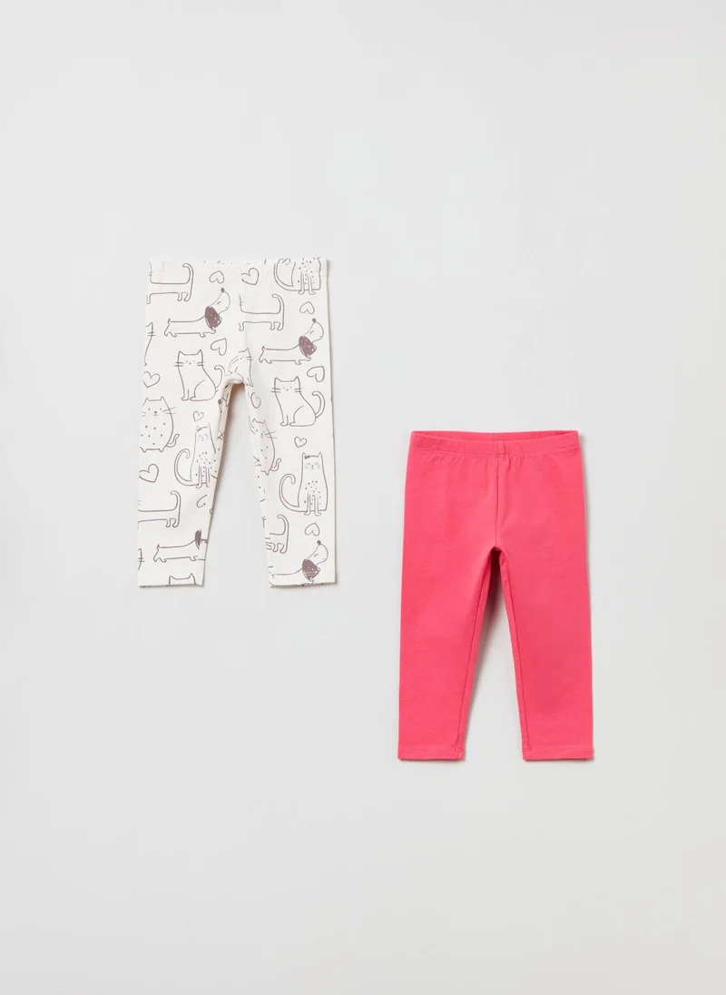 Ovs Two-pack leggings in stretch cotton