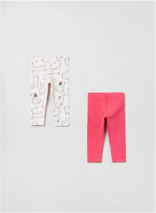 Ovs Two-pack leggings in stretch cotton