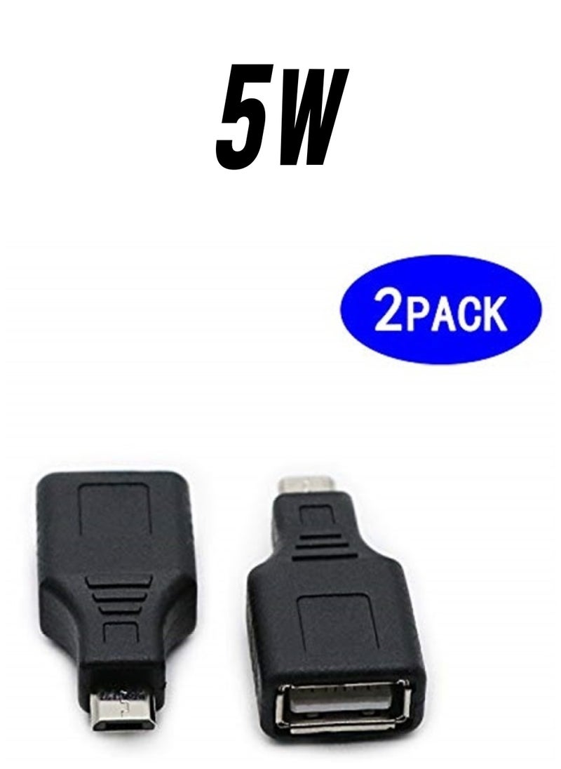 rgzhihuifz 2 Pack USB 2.0 Micro USB Male to Type A Female OTG Adapter Connector Converter Coupler  - Image 1