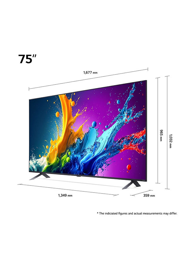 LG 75 Inch QNED 4K Smart TV | QNED80 | HDR10 | WebOS 24 | AI Sound Pro (Virtual 9.1.2 Up-mix) | Built in receiver | Magic Remote | Î±5 AI Processor 4K Gen6 | AI Magic remote | 60HZ | (2024) | 75QNED80T6B Black - Image 3
