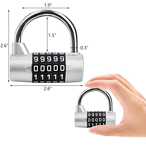 Hedume 2 Pack 5-Digit Horizontal Combination Padlock, 5 Digit Combination Lock, Password Lock for School Gym Locker, Sports Locker, Fence, Toolbox, Gate, Case, Hasp Storage - Image 2