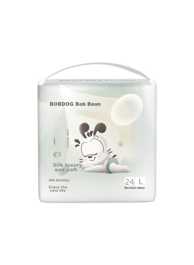 Bobdog Premium Soft Diapers, Luxurious Breathable L24 Pieces, Baby Diapers - Image 1
