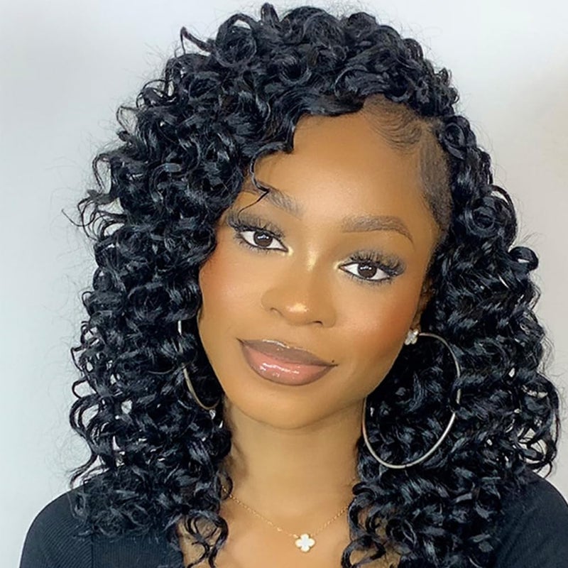 ZRQ 8 Packs GoGo Curl Crochet Hair 10 Inch Water Wave Beach Curl Crochet Hair Natural Hairstyles Deep Twist Crochet Braids For Women Synthetic Ocean Wave Crochet Hair Extensions(10 Inch, 1B) - Image 1