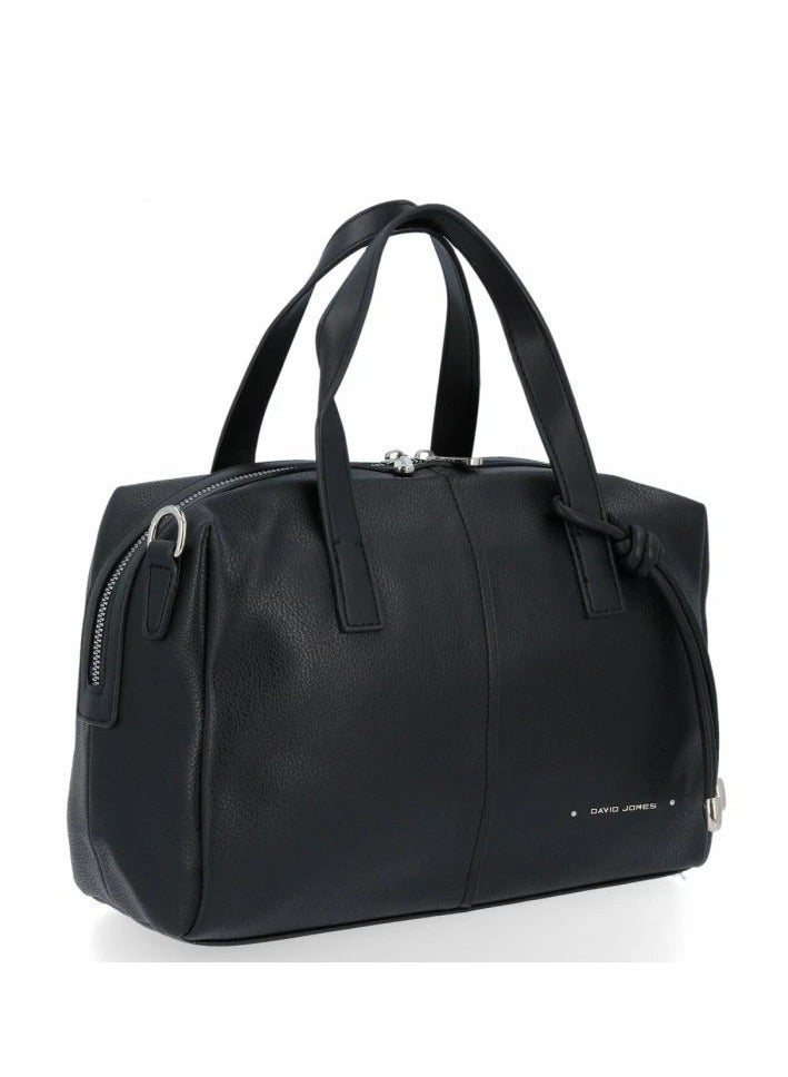 David Jones David Jones Handbags for Women Purse Faux Leather Satchel Bags Stylish Tote Bags Shoulder Bag Ladies Handbag Color BLACK  - Image 2