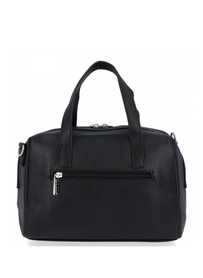 David Jones David Jones Handbags for Women Purse Faux Leather Satchel Bags Stylish Tote Bags Shoulder Bag Ladies Handbag Color BLACK  - Image 4