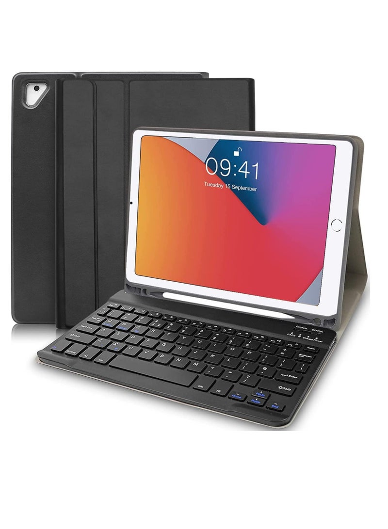 ELTRAZONE iPad 6th Generation Case with Keyboard – Detachable Keyboard Case for iPad 6th Gen (2018), iPad 5th Gen (2017), iPad Pro 9.7, iPad Air 2  Air 1 – Protective Folio Cover with Wireless Keyboard, Black - Image 1