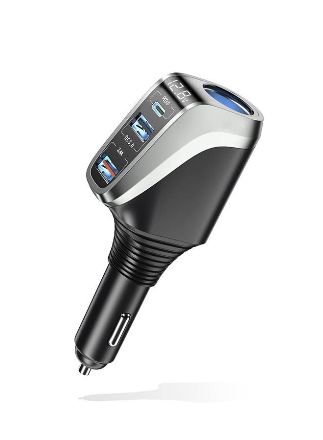 Y&D USB C Car Charger 4 in 1 Cigarette Lighter Adapter Socket Splitter with 3 Ports 12V/24V Dual Type PD Super Fast Compatible iPhone14/13/Samsung/Google/GPS - Image 1