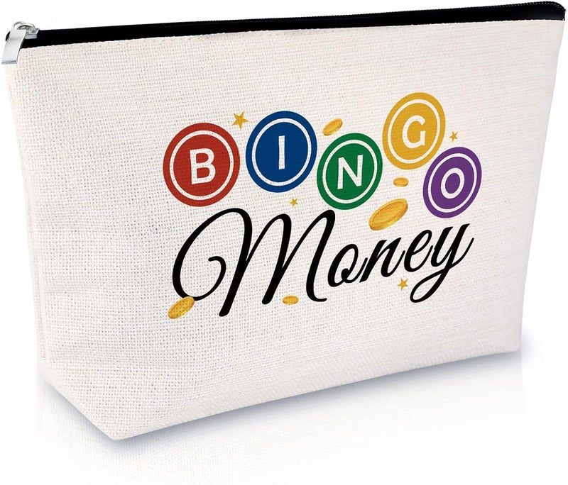 Sfodiary Bingo Game Lover Gift Makeup Bag Casino Lovers Gift for Women Bingo Player Cosmetic Bag Casino Gambling Christmas Birthday Present Travel Cosmetic Pouch