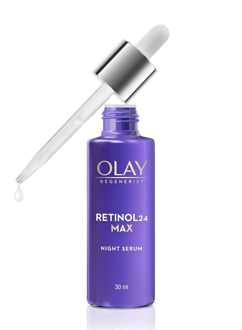 Olay Retinol24 Max Night Serum l Visibly Reduces Fine Lines in 7 Nights | Max Repair, Max Hydration l No Redness or Irritation | Fragrance Free l Normal, Oily, Dry and Combination Skin l 30ml - Image 2