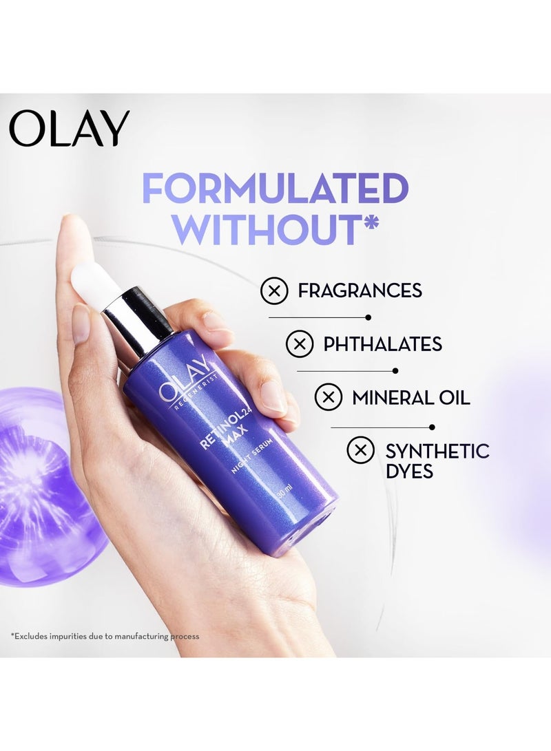 Olay Retinol24 Max Night Serum l Visibly Reduces Fine Lines in 7 Nights | Max Repair, Max Hydration l No Redness or Irritation | Fragrance Free l Normal, Oily, Dry and Combination Skin l 30ml - Image 5