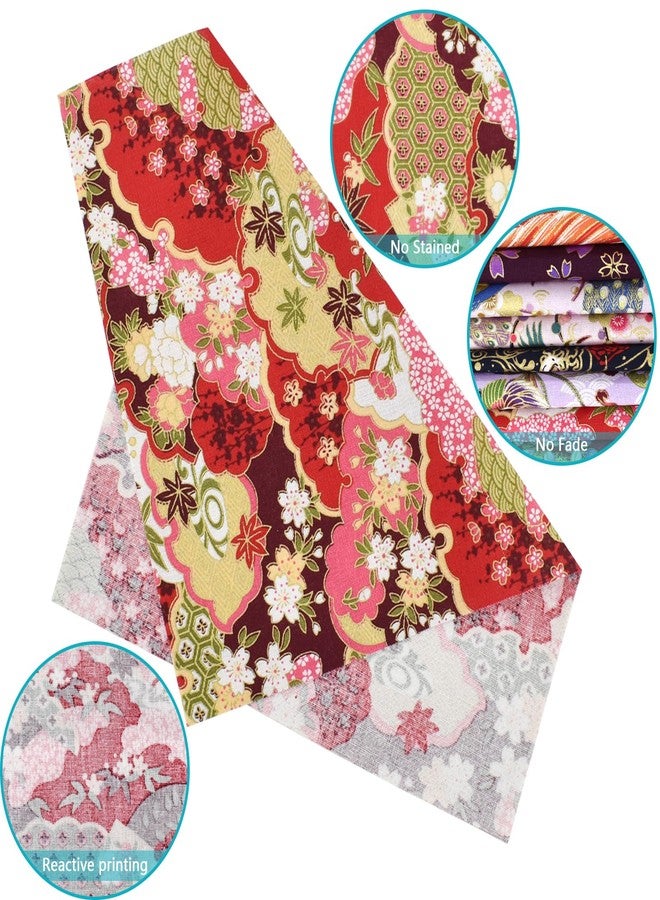 SHRJ 30Pcs 8"x 10" Fat Fabric Square Quilting Cotton Pre-Cut Bundles Japanese Style Floral Dragon Butterfly Common Carp Design for Patchwork DIY Sewing Craft Decorating Scrapbook - Image 5