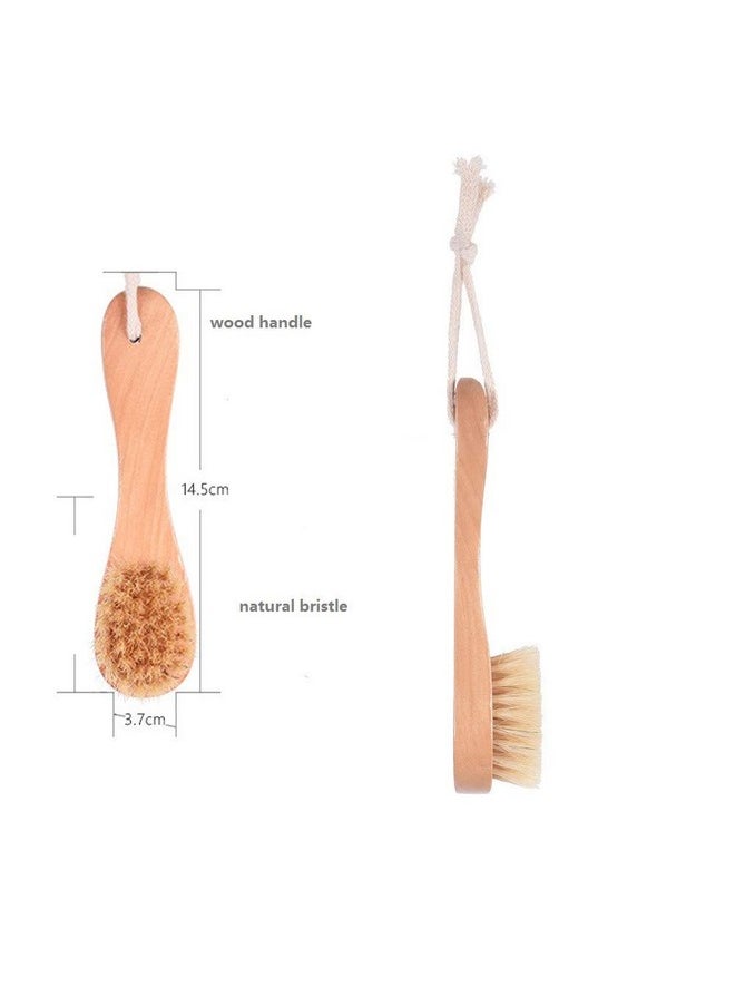 KEWLYSEU Natural Bristles Wooden Face Cleaning Brush Wood Handle Facial Cleanser Nose Scubber Exfoliating Facial Skin Care Pack Of 2  - Image 3