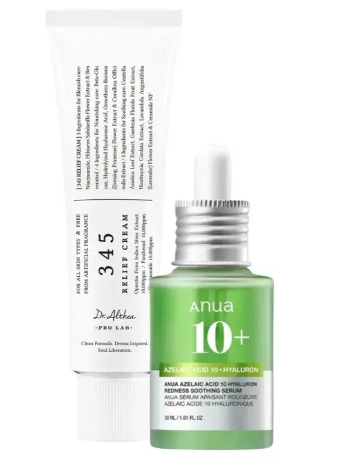 دي آر.ألثيا كريم دكتور ألثيا المهدئ والمرطب 345، 50 مل + سيروم حمض الأزيليك 10 هيالورون المهدئ للاحمرار 30 مل - Image 1
