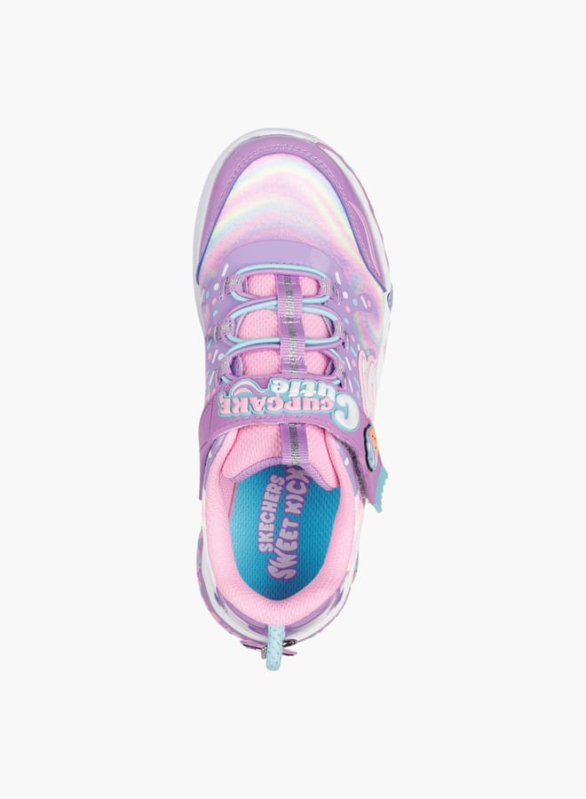 SKECHERS Girls' Cupcake Print Sports Shoes With Hook And Loop Closure - Cupcake Cutie  - Image 3