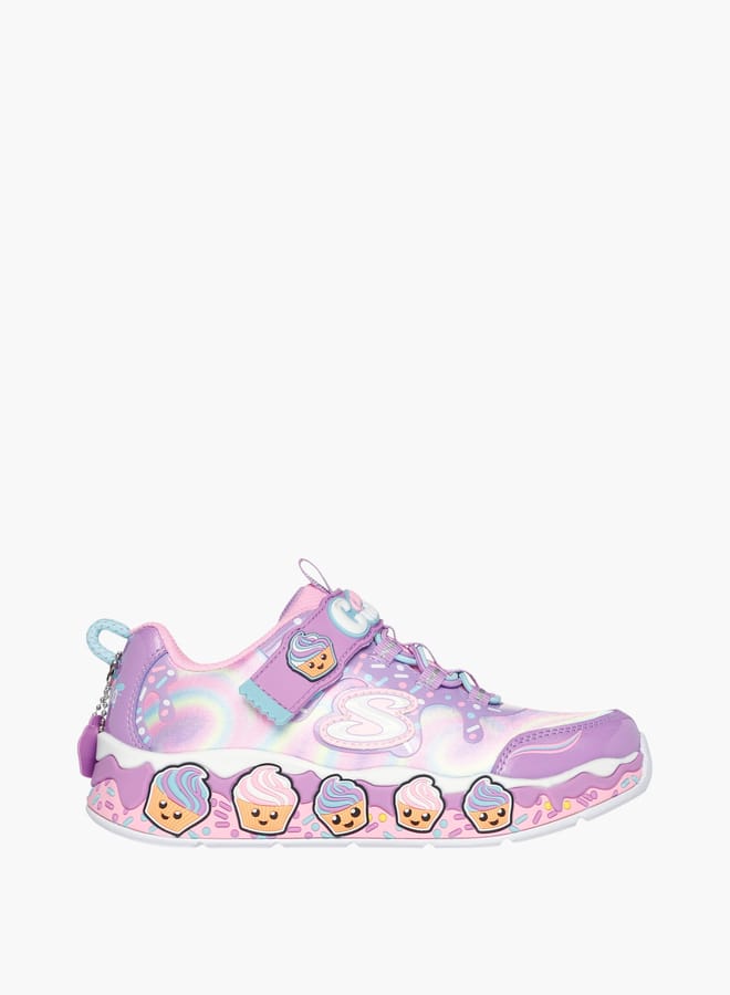 SKECHERS Girls' Cupcake Print Sports Shoes With Hook And Loop Closure - Cupcake Cutie  - Image 2