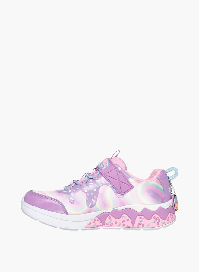 SKECHERS Girls' Cupcake Print Sports Shoes With Hook And Loop Closure - Cupcake Cutie  - Image 5