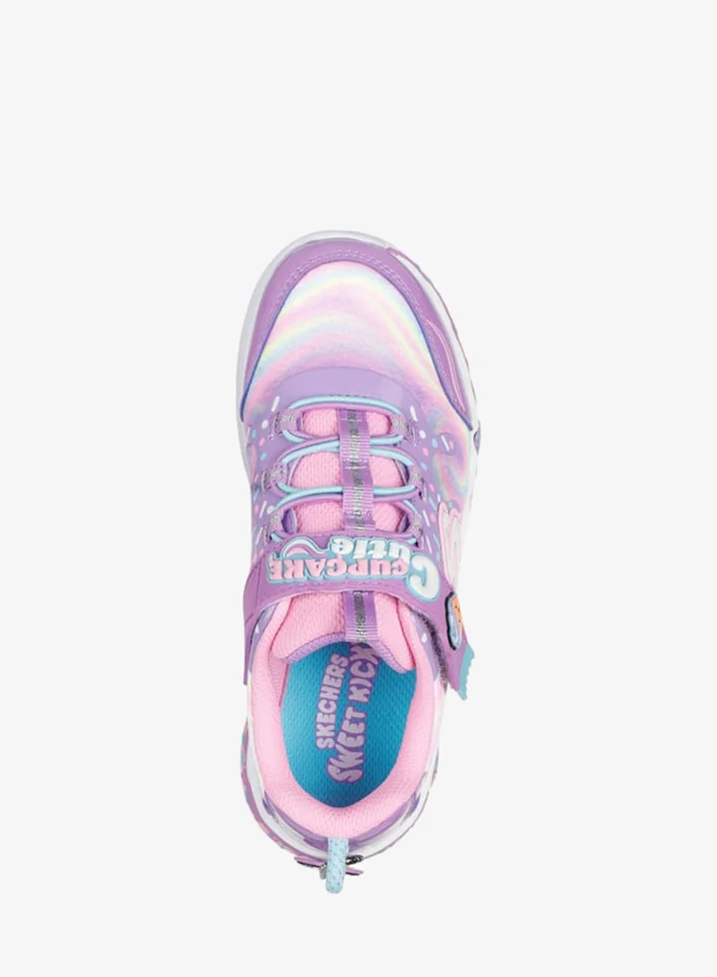 SKECHERS Girls' Cupcake Print Sports Shoes With Hook And Loop Closure - Cupcake Cutie