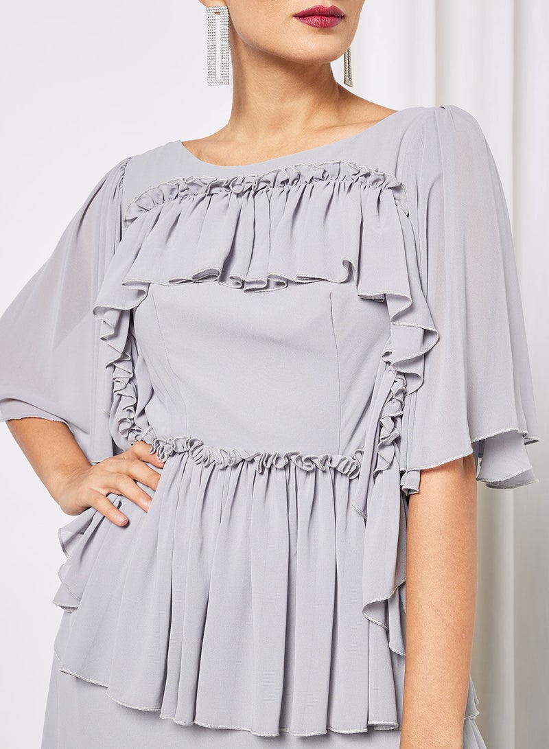 House of Moda Ruffle Chiffon Dress - Image 3