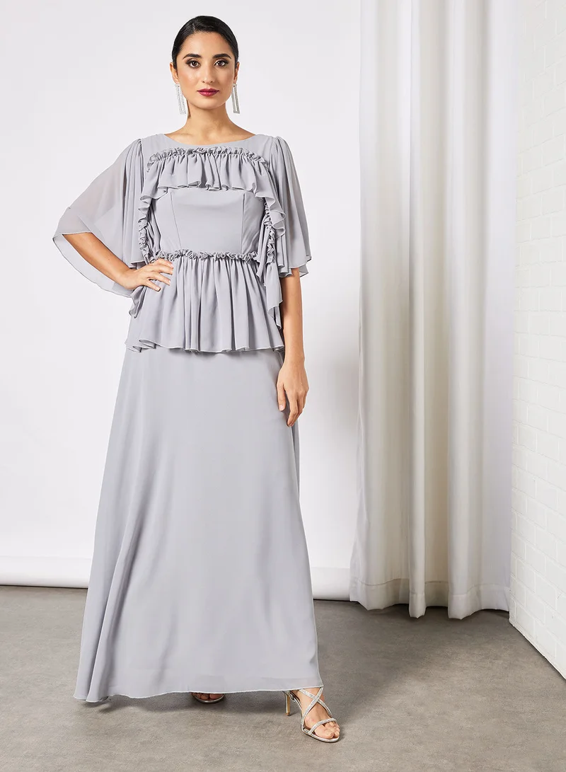 House of Moda Ruffle Chiffon Dress