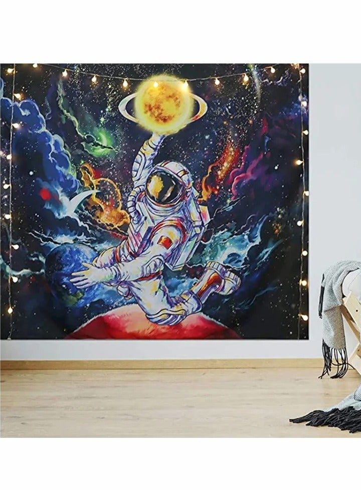Trippy Astronaut Tapestry, Galaxy Space Poster, Fantasy Universe Planets Starry Sky Tapestry, Bohemian Tapestry, Wall Hanging Art Decor for Living Room Bedroom(150x130CM) - Image 4
