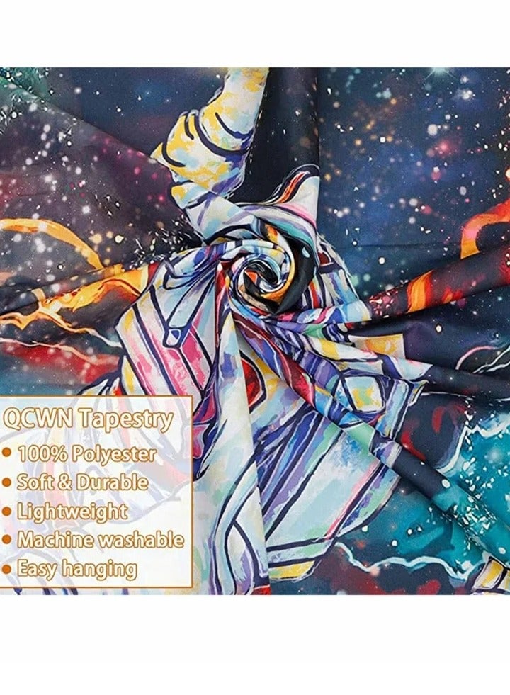 Trippy Astronaut Tapestry, Galaxy Space Poster, Fantasy Universe Planets Starry Sky Tapestry, Bohemian Tapestry, Wall Hanging Art Decor for Living Room Bedroom(150x130CM) - Image 2